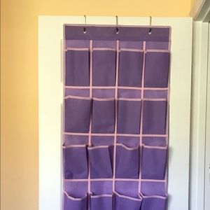 Girls Purple Hanging Shoe Organizer